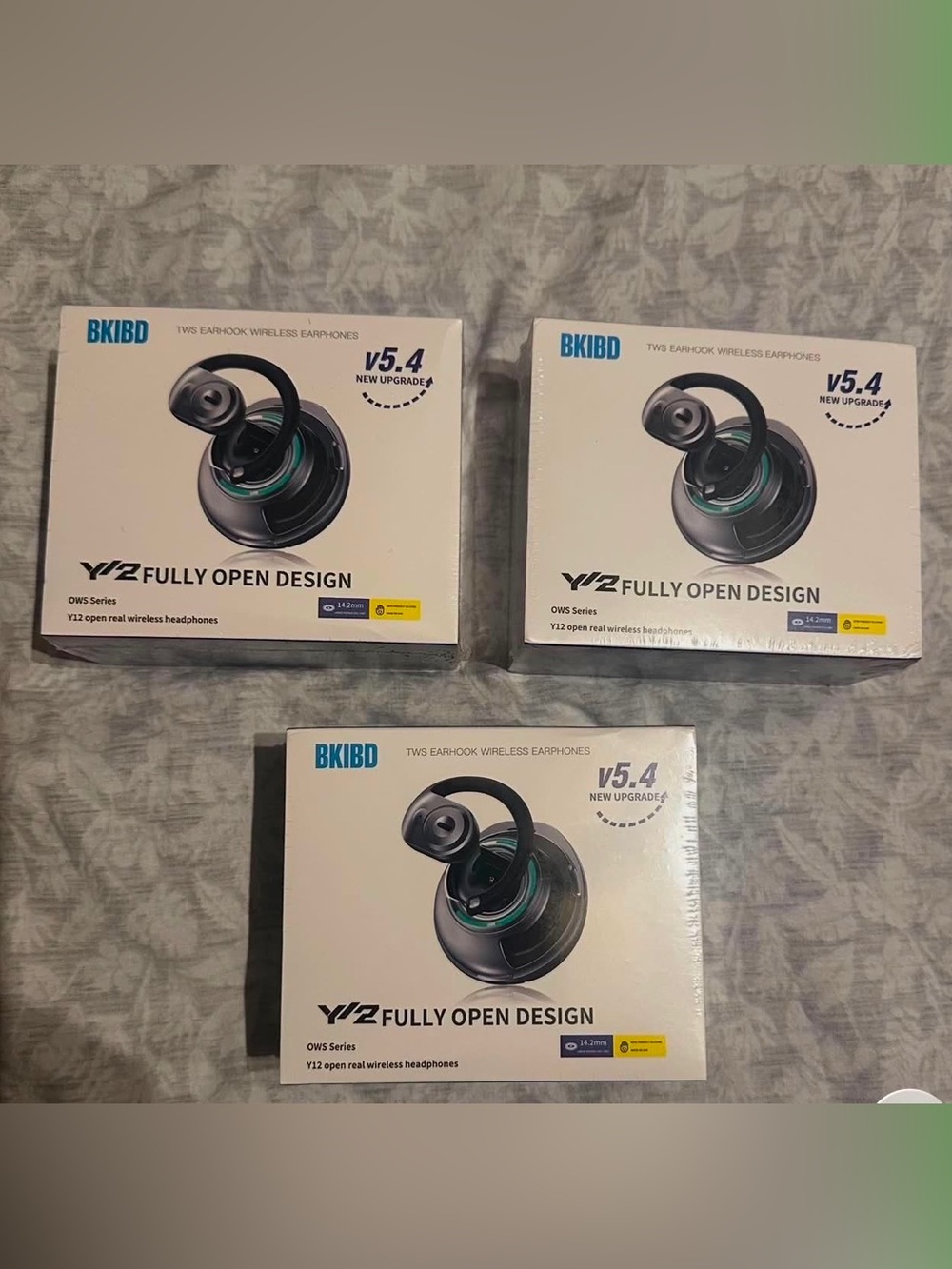 BKIBD Y12 Wireless Earhook Earbuds in Black/Teal